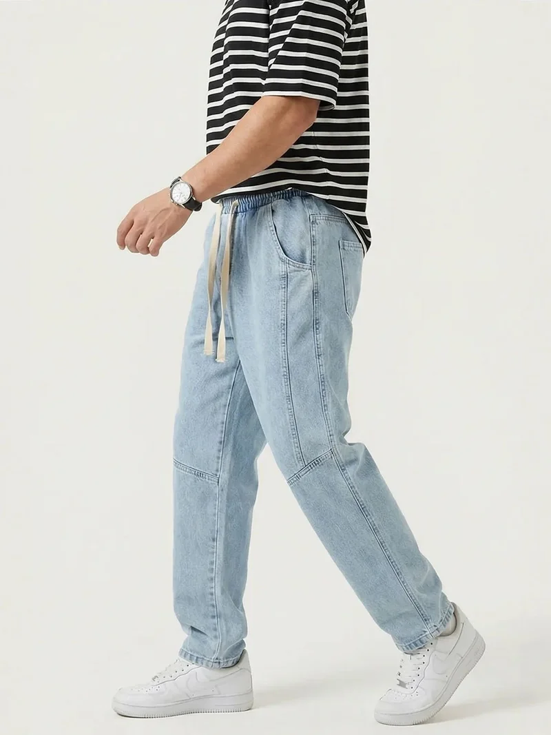 BIG DART BDART Baggy Denim Pants with Drawstring Waist